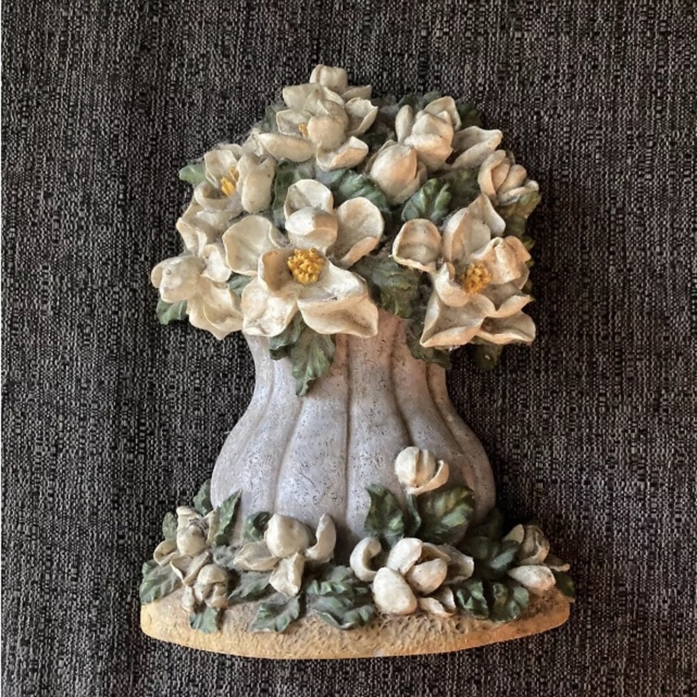 Vintage SWEET MAGNOLIA BLOSSOM Southern Charm Bookend UNIQUE DESIGN